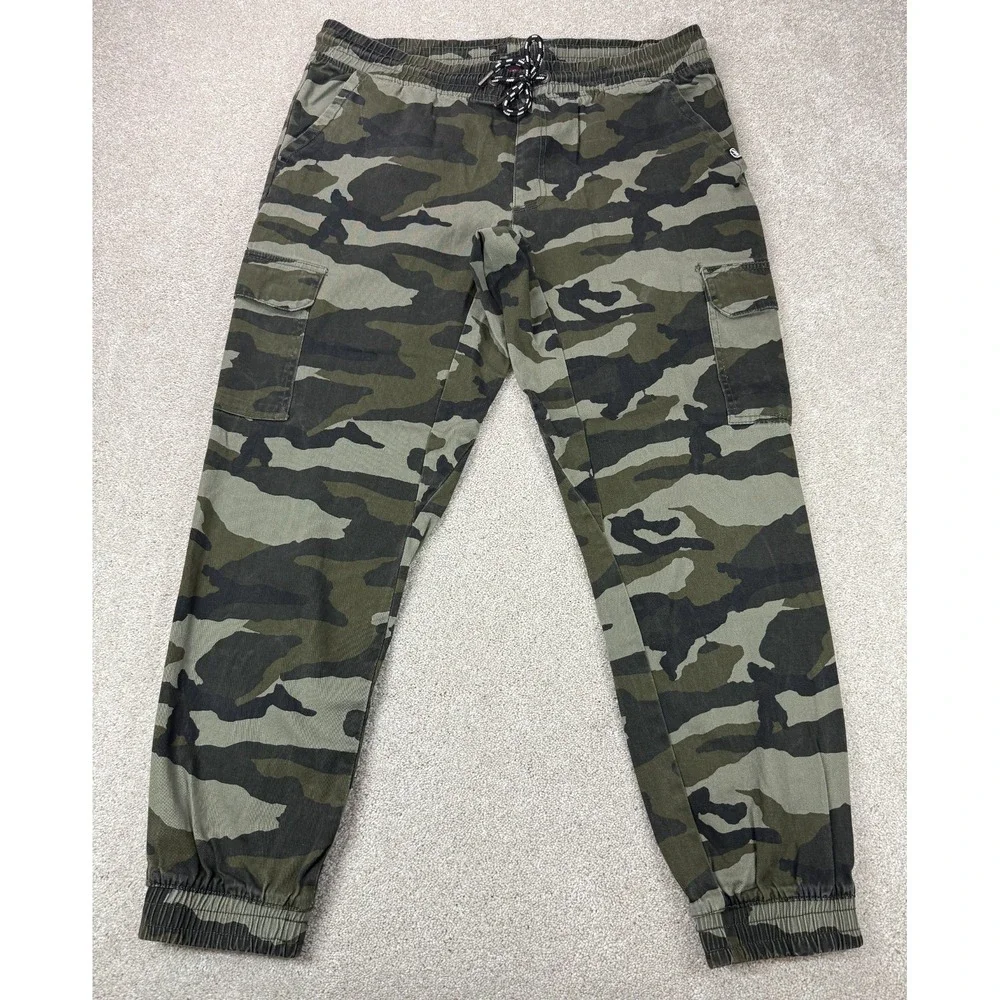 Ecko Unltd. Pants Men's XL Green Military Camo Jogger Gorpcore Streetwear Cargo